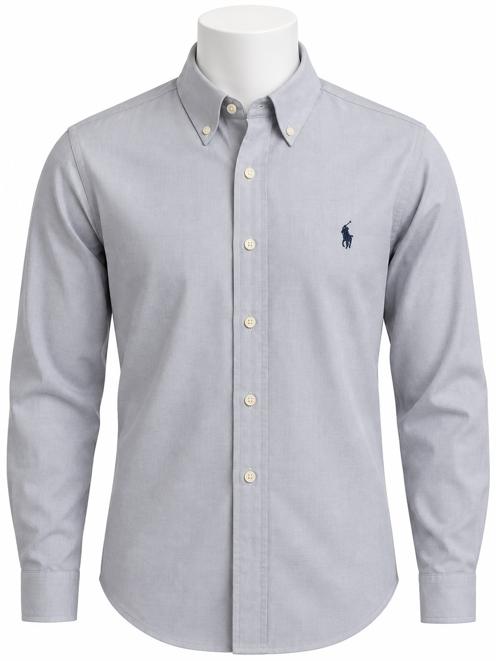 Polo by Ralph Lauren Light Gray Button-Down Dress Shirt with Navy Pony